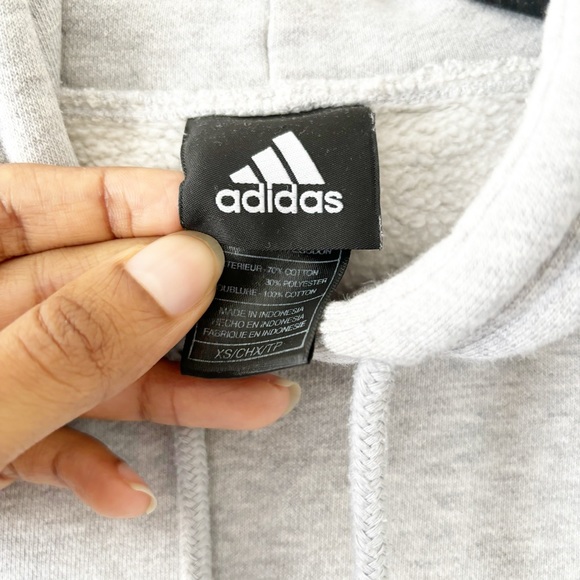 Adidas Grey Pullover Hoodie Size Small - Picture 4 of 5